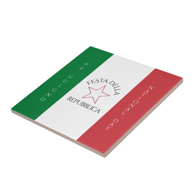 Festa della Repubblica National Day of Italy Flag Ceramic Tile (Side)