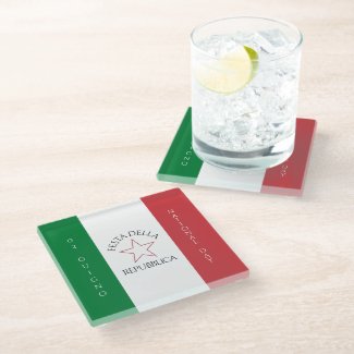 Festa della Repubblica National Day of Italy Flag Glass Coaster