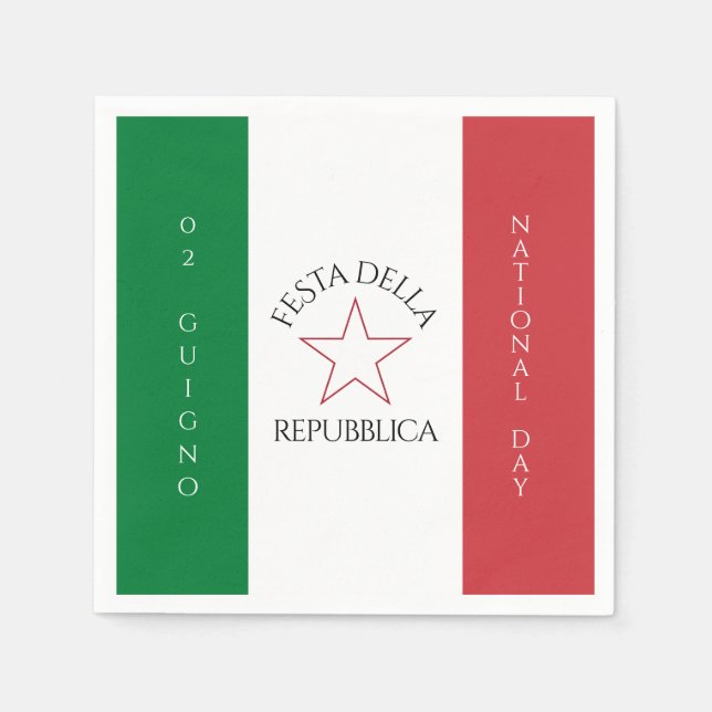 Festa della Repubblica National Day of Italy Flag Napkins (Front)