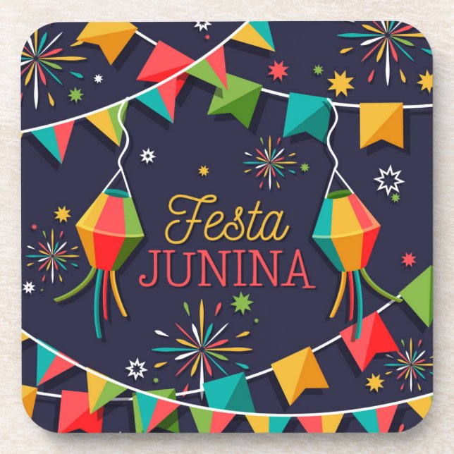 Festa Junina Beverage Coaster (Front)