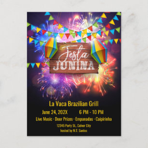 Festa Junina Fireworks Postcard