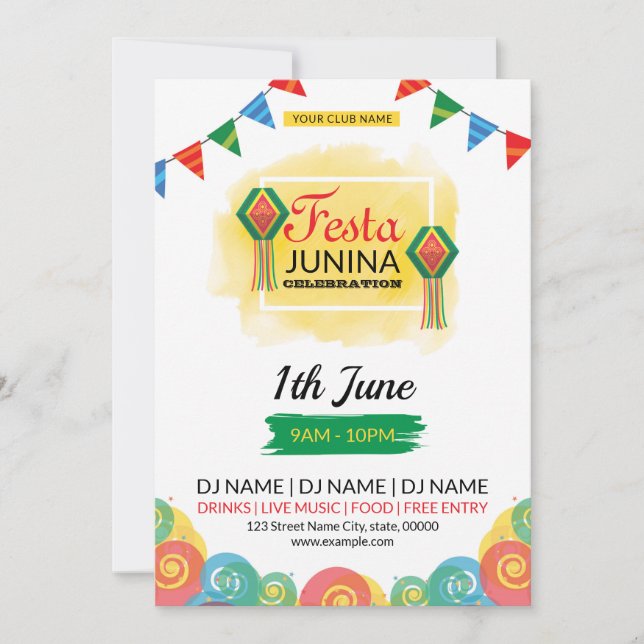 Festa Junina Invitation Flyer (Front)
