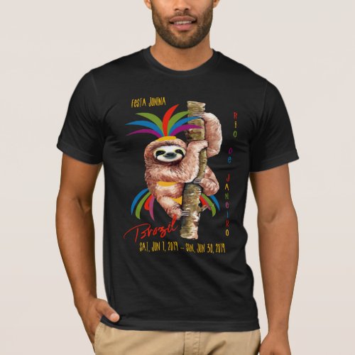 Festa Junina Rio de Janeiro Brazil Sloth T_Shirt