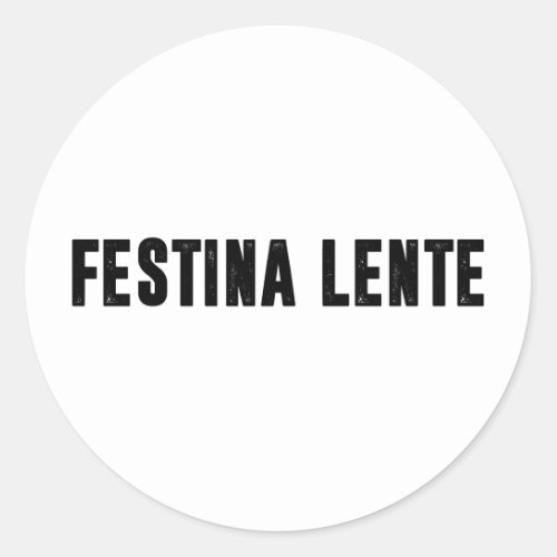 festina lente classic round sticker