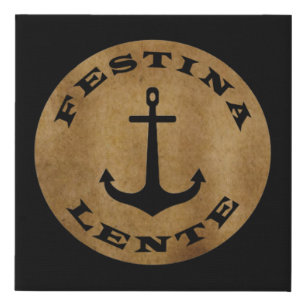 Festina lente faux canvas print