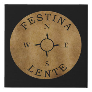 Festina lente faux canvas print