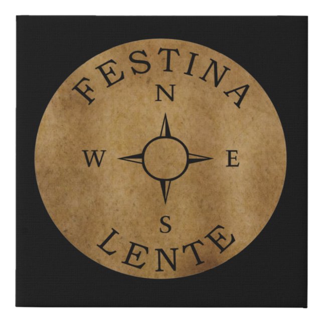Festina lente faux canvas print (Front)
