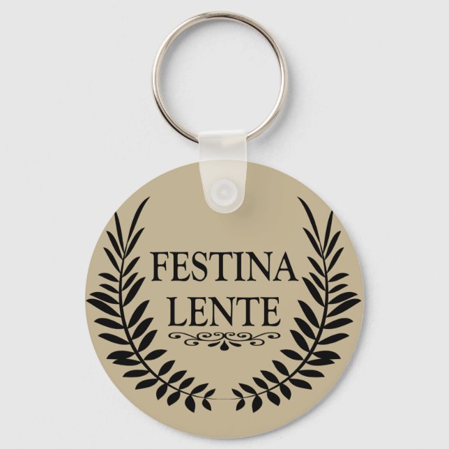 Festina lente keychain (Front)