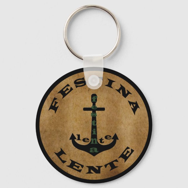 Festina lente keychain (Front)