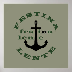 festina lente, latin phrases poster