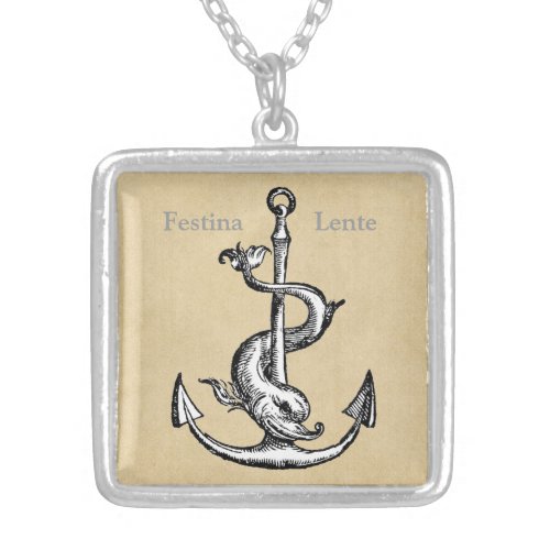 Festina Lente _ Make Haste Slowly Silver Plated Necklace