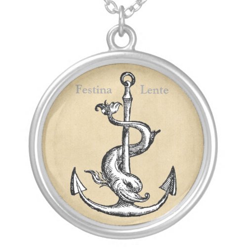 Festina Lente _ Make Haste Slowly Silver Plated Necklace