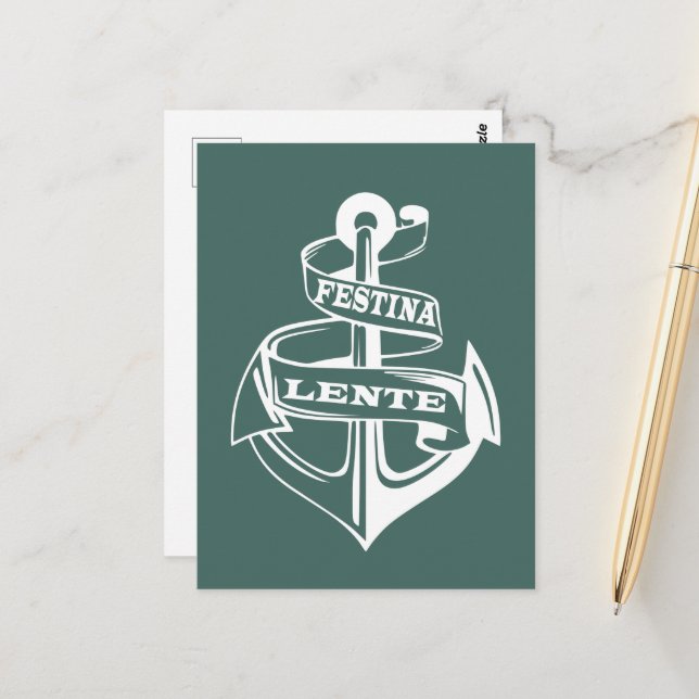 Festina lente postcard (Front/Back In Situ)