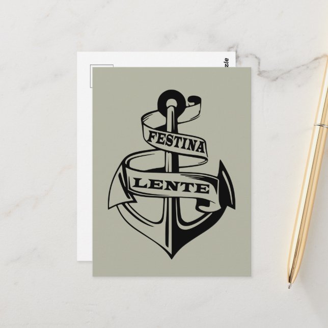 Festina lente postcard (Front/Back In Situ)