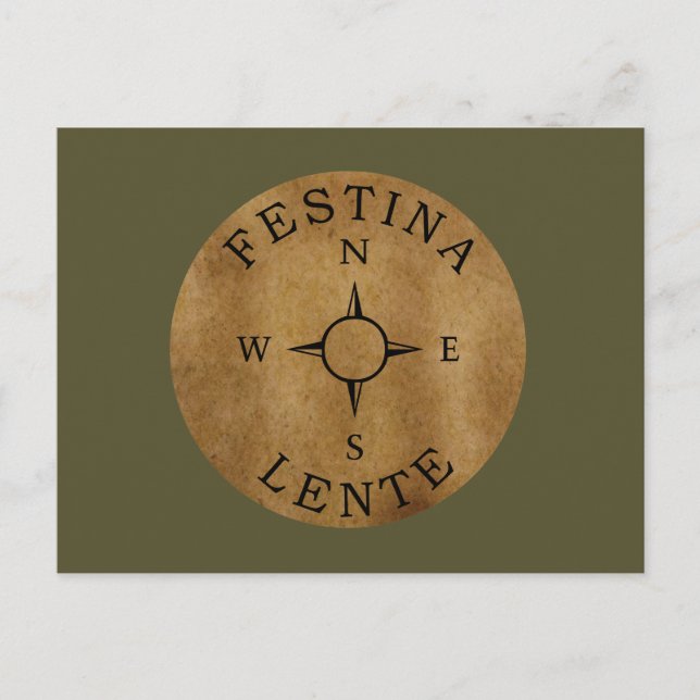 Festina lente postcard (Front)