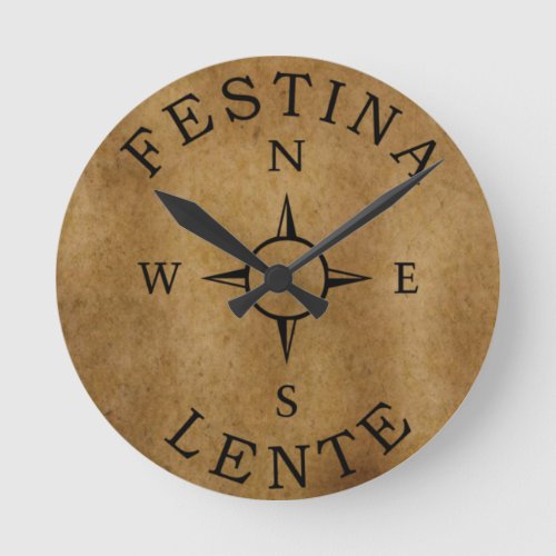 festina lente round clock