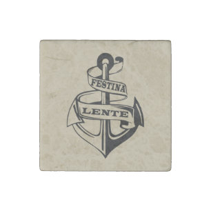 Festina lente stone magnet
