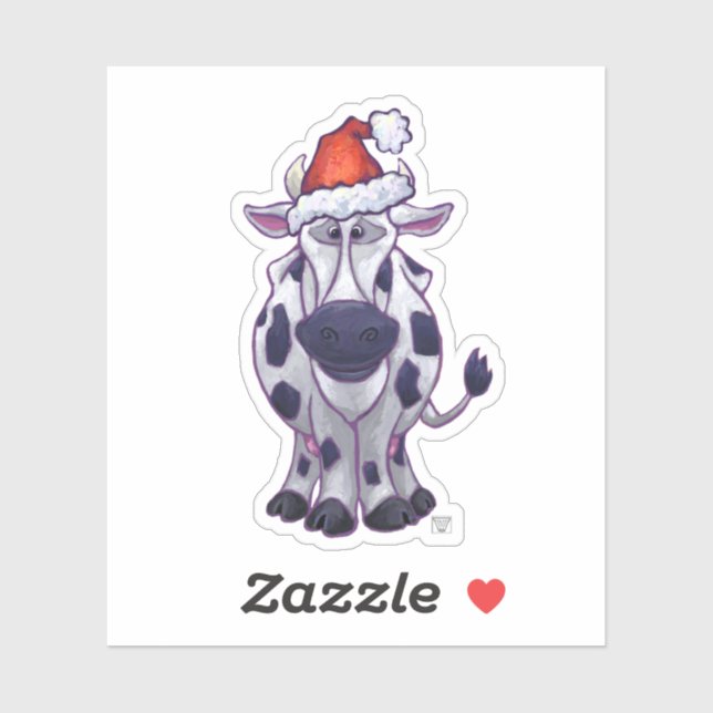 Festisve Cow Christmas Sticker (Sheet)