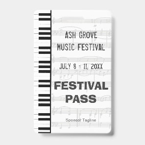 Festival Access Pass Piano Keyboard Theme Badge