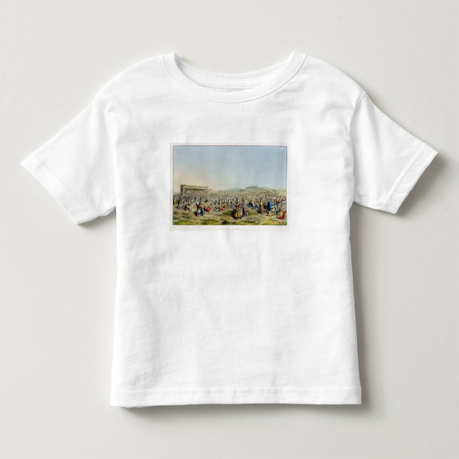 Festival at Athens, pub. by J. Rodwell, 1830 (aqua Toddler T-shirt (Front)