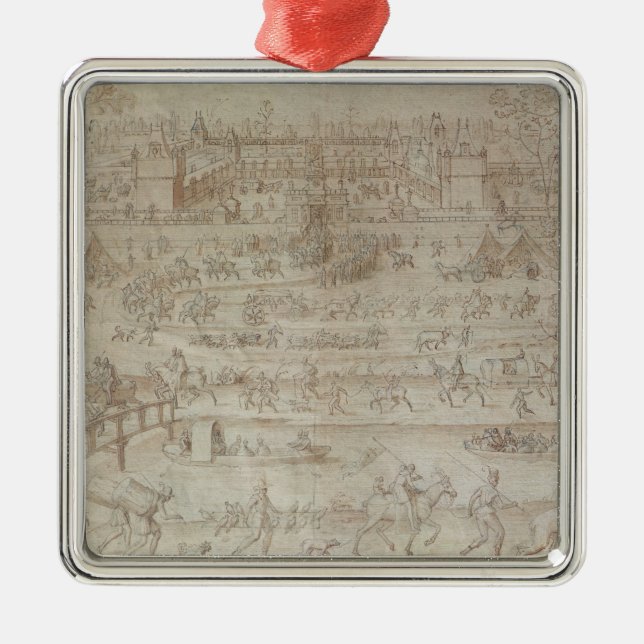 Festival at the Chateau d'Anet Metal Ornament (Front)