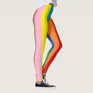 Festival Circus Dance Party Colorful Stripe Leggings