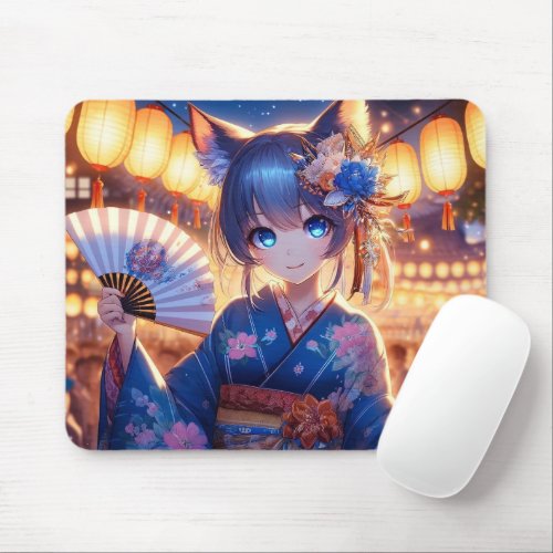 Festival Days with Mystic Catgirl Mouse Pad