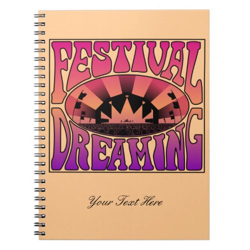 Festival Dreaming Retro Raspberry_Apricot_Plum 2 Notebook