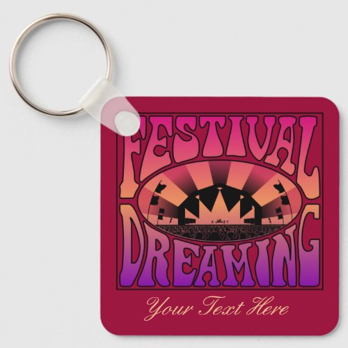 Festival Dreaming Retro Raspberry_Apricot_Plum 3 Keychain