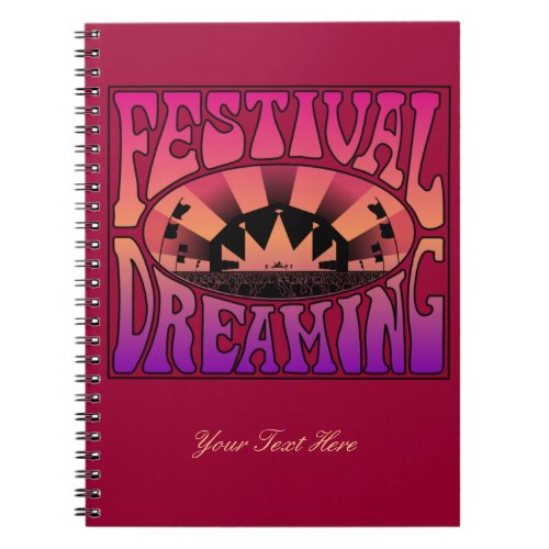 Festival Dreaming Retro Raspberry_Apricot_Plum 3 Notebook