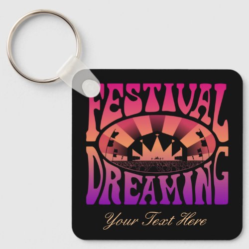 Festival Dreaming Retro Raspberry_Apricot_Plum 4 Keychain