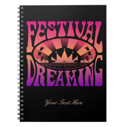 Festival Dreaming Retro Raspberry_Apricot_Plum 4 Notebook