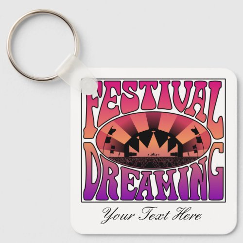 Festival Dreaming Retro Raspberry_Apricot_Plum Keychain