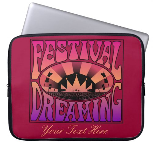 Festival Dreaming Retro Raspberry_Apricot_Plum red Laptop Sleeve