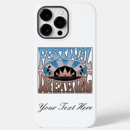 Festival Dreaming Vintage Retro Blue_Brown Custom Case_Mate iPhone 14 Pro Max Case