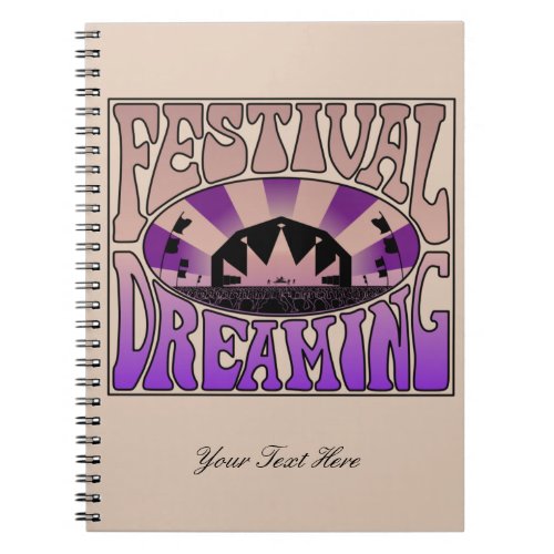 Festival Dreaming Vintage Retro Brown_Mauve beige Notebook