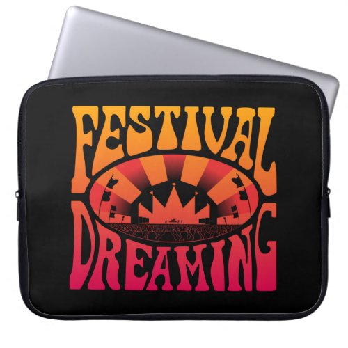 Festival Dreaming Vintage Retro Red_Yellow Graphic Laptop Sleeve
