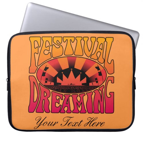Festival Dreaming Vintage Retro Red_Yellow yellow Laptop Sleeve