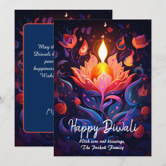 Festival Flame Mosaic Diwali card
