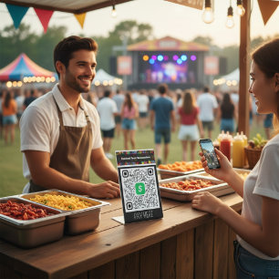 Festival Food Concessions Personalized Cash App Pedestal Sign