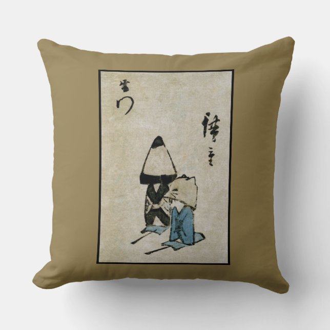 Festival Matsuri Costume Actors Feudal Japan Throw Pillow (Front)