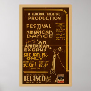 Festival Of American Dance At Federal Theatre WPA Poster