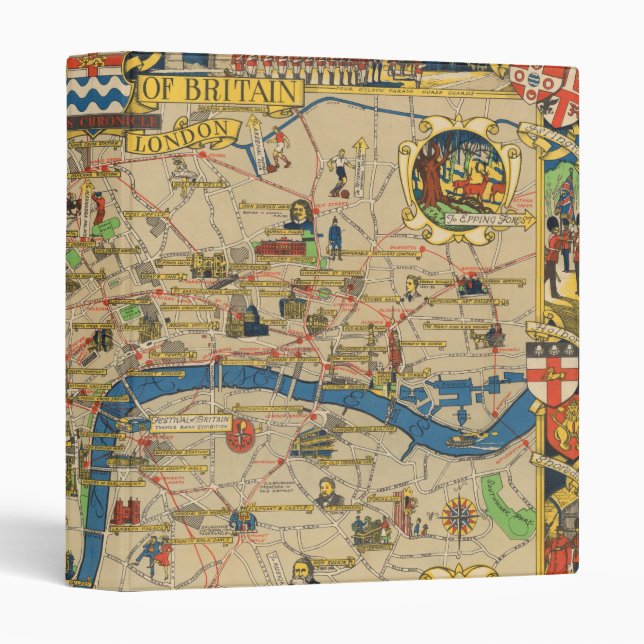 Festival of Britain: Guide to London Map 3 Ring Binder (Front/Spine)