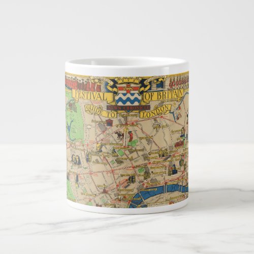 Festival of Britain Guide to London Map Giant Coffee Mug