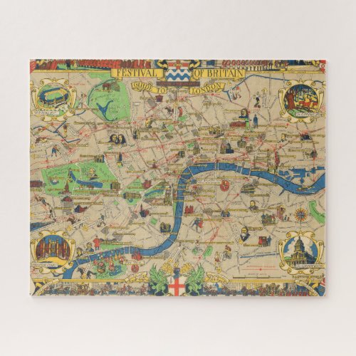 Festival of Britain Guide to London Map Jigsaw Puzzle