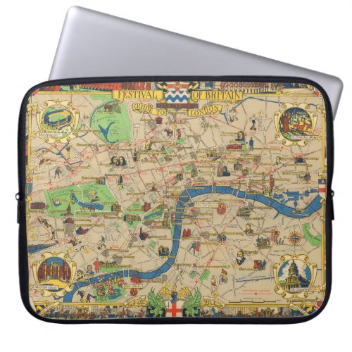 Festival of Britain Guide to London Map Laptop Sleeve