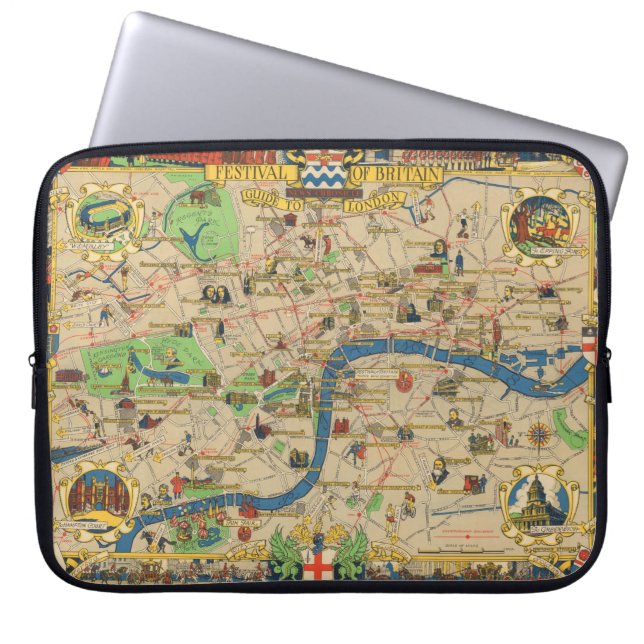 Festival of Britain: Guide to London Map Laptop Sleeve (Front)
