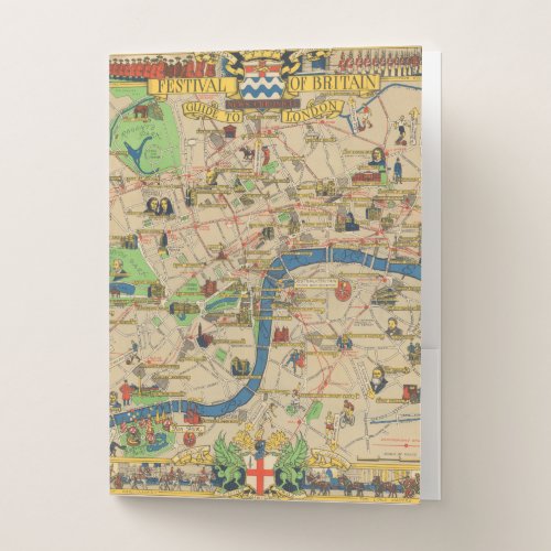 Festival of Britain Guide to London Map Pocket Folder