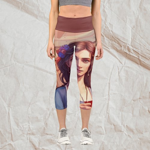 Festival of Faces Capri Leggings