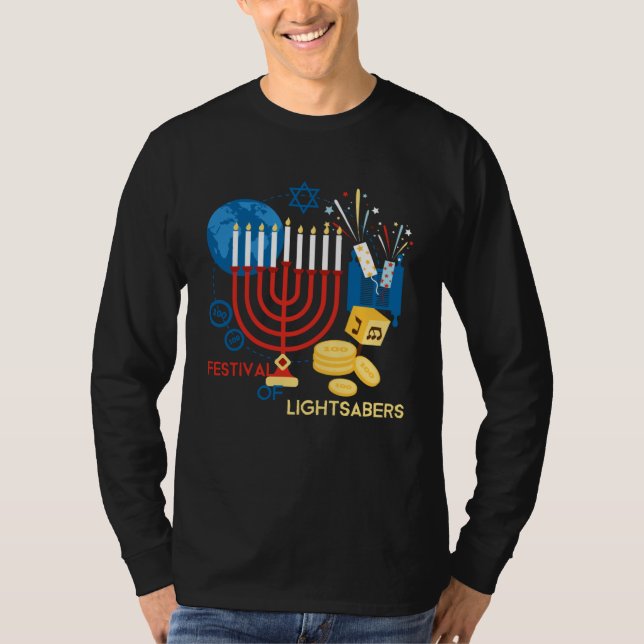 Festival Of Hanukiah  Hannukah Menorah Chanukah 20 T-Shirt (Front)